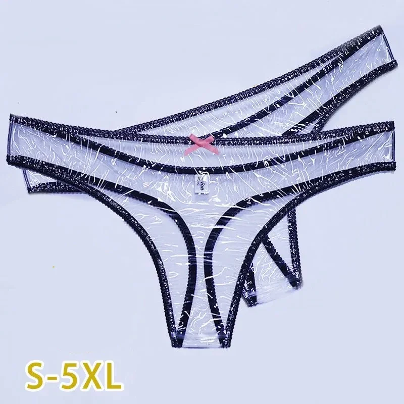 Transparent Men Sexy PVC Thong Low Waist Women See-Through Soft Silent Plastic T-back Leak Proof Briefs Couple Erotic Panties