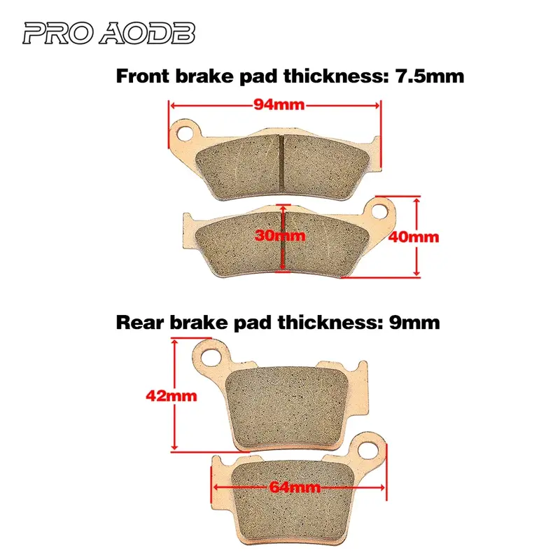 Moto Metal & Brass Alloys Front And Rear Brake Pads For KTM XC XCF XCFW XCW SX SXF EXC EXCF 85 125 250 300 350 450 TPI 2004-2023 - Image 2