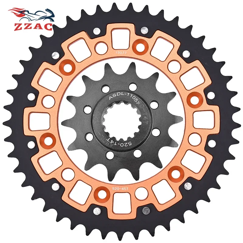 520 45T 14T Motorcycle Steel Aluminum Composite Front Rear Sprocket Kits For KTM 200 EXC SX 250 400 EXC 450 525 560 SMR 525 MXC