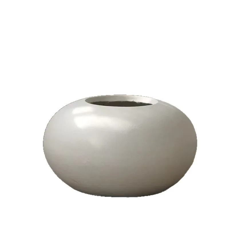 

DSA Creative Round Flat Ball Cement Flower Pot Flower Ware Bamboo Green Plant Simple Tea Room Shopping Mall Clothing