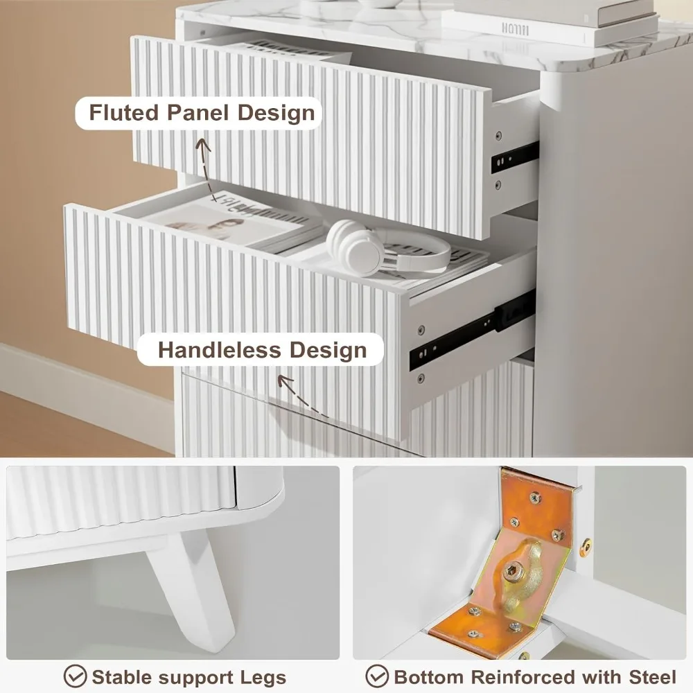 Fluted Five Drawer Dresser 6