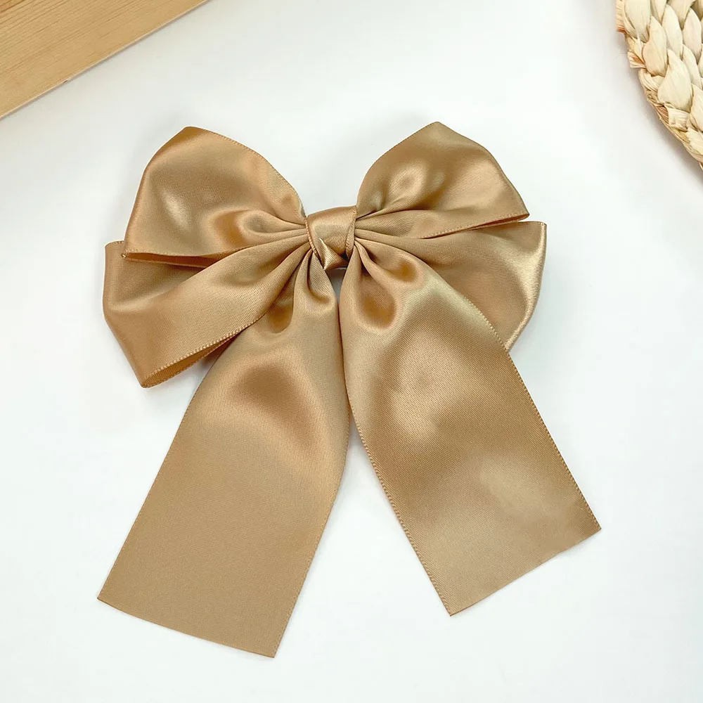 Neue Große Elegante Satin-Haarspange mit Mehrschichtigen Schleifen Mehrfarbiges Glänzendes Band-Accessoire für Frauen Süße Haarstyling-Dekoration – Detail 7