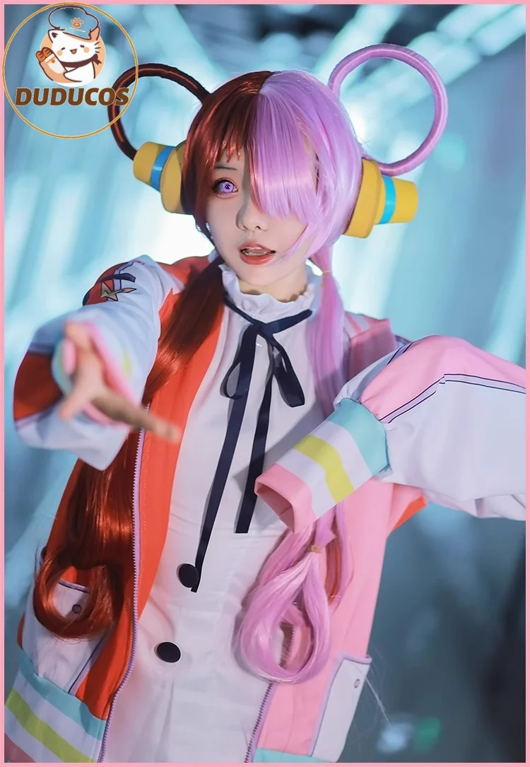 Anime Cosplay Costume Film Red Uta Clothes Adults Wig Wing Uniform Coat Earphone Carnival Party Christmas Full Set view 5