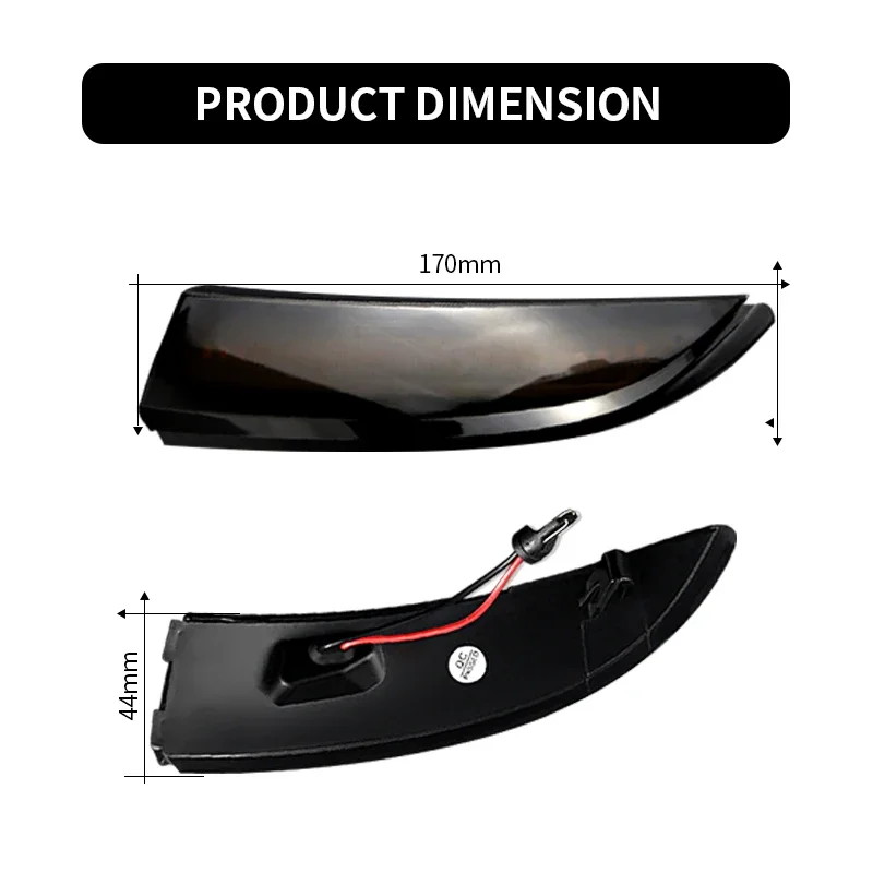 2PCS No Error LED Side Mirror Dynamic Turn Signal Sequential Lights For Ford Fiesta Mk7 2008-2017 for Ford B-Max Car Accessories