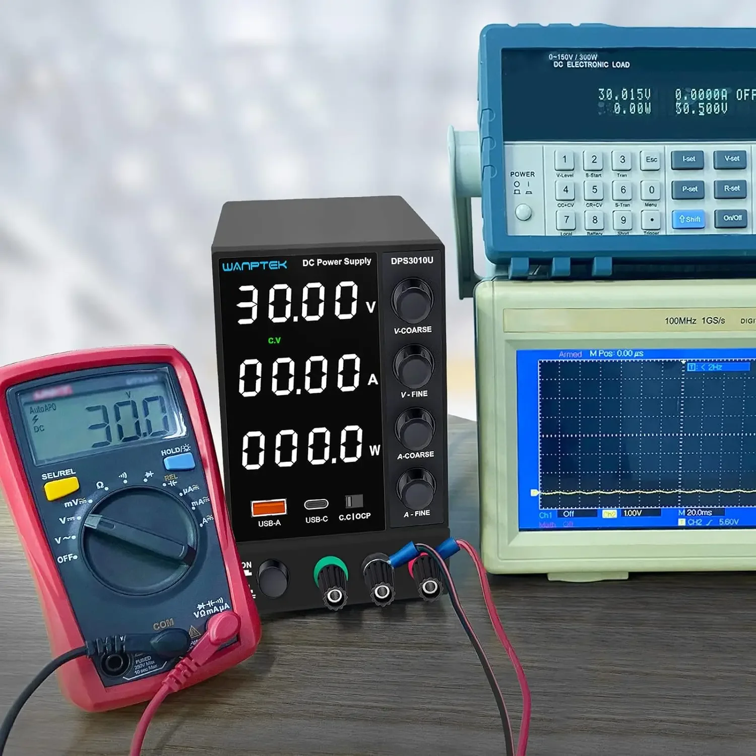 

Wanptek Adjustable DC Switching Power Supply,30V, 60A, 120V, Lab Power Supply, 3A, 5A, 10A Outputs, Preset Current USB Interface