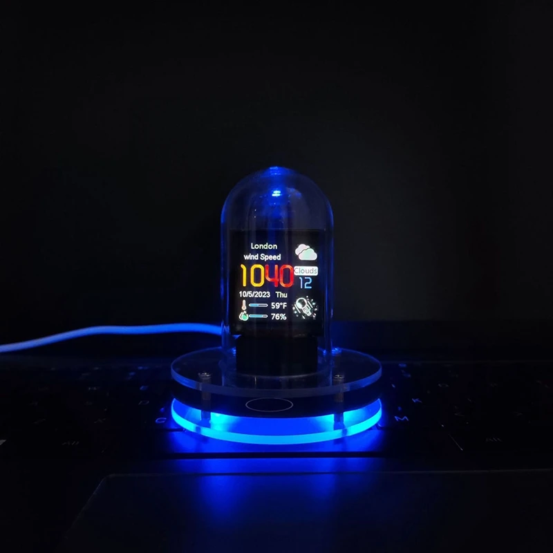 RGB Nixie Tube Clock Smart WIFI Networked LED Light-Emitting IPS Color Screen DIY Analog Digital Tube Night Light Easy Install