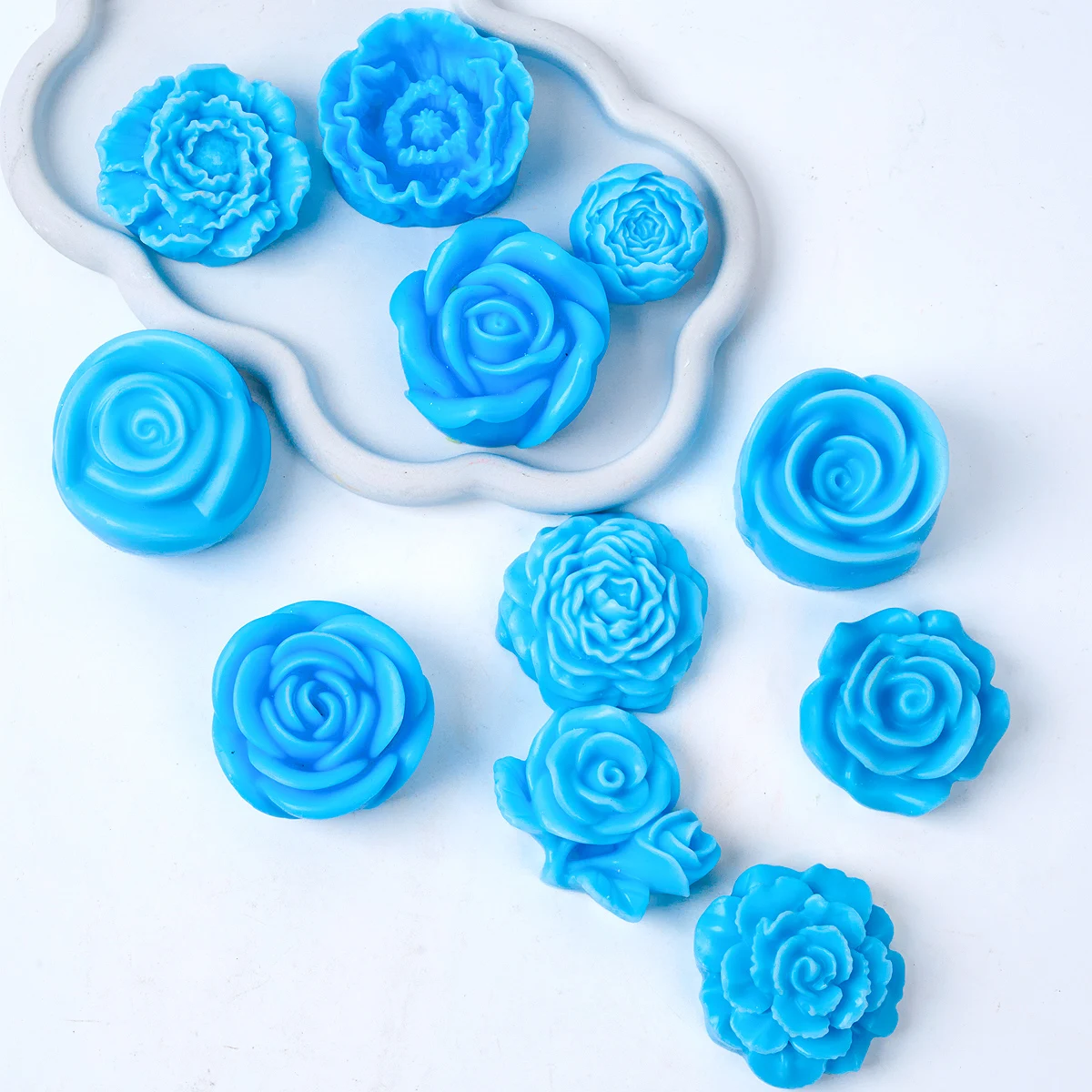 3D Full Series Flower Silicone Candle Mold Handmade Soap Plaster Resin DIY Chocolate Baking Making Molds Home Decor Craft Gifts