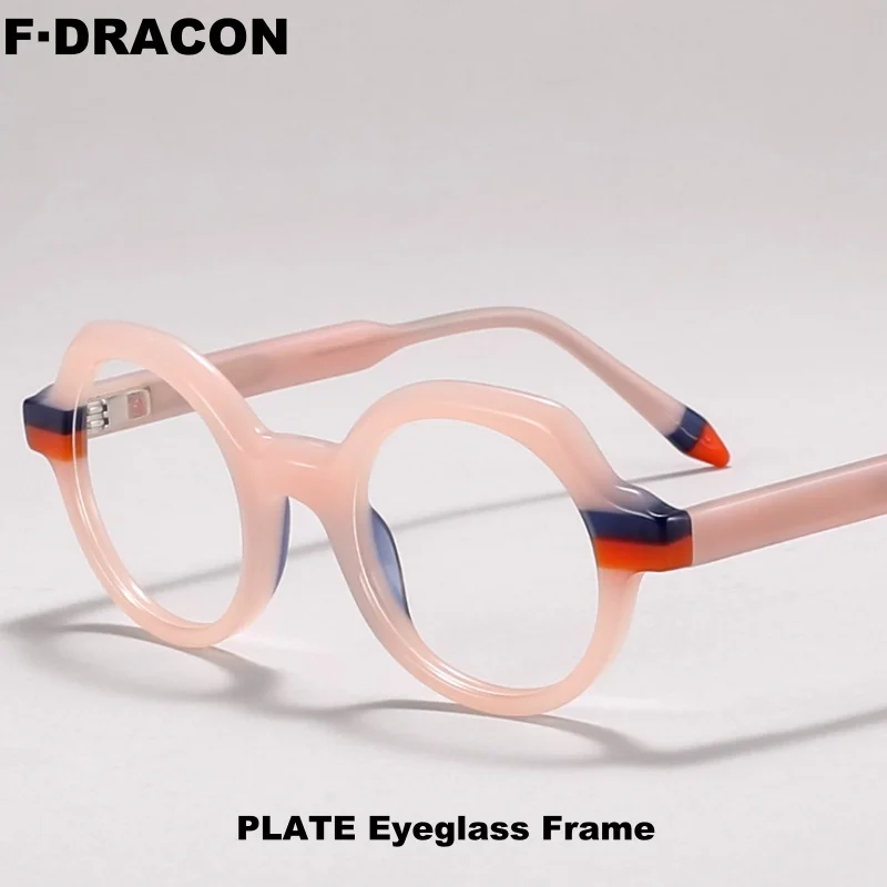 

New Splicing Board Eyeglass Frame Retro Round Men's And Women's Eyeglass Frame Myopia Hyperopia Optical Prescription Frame 2403