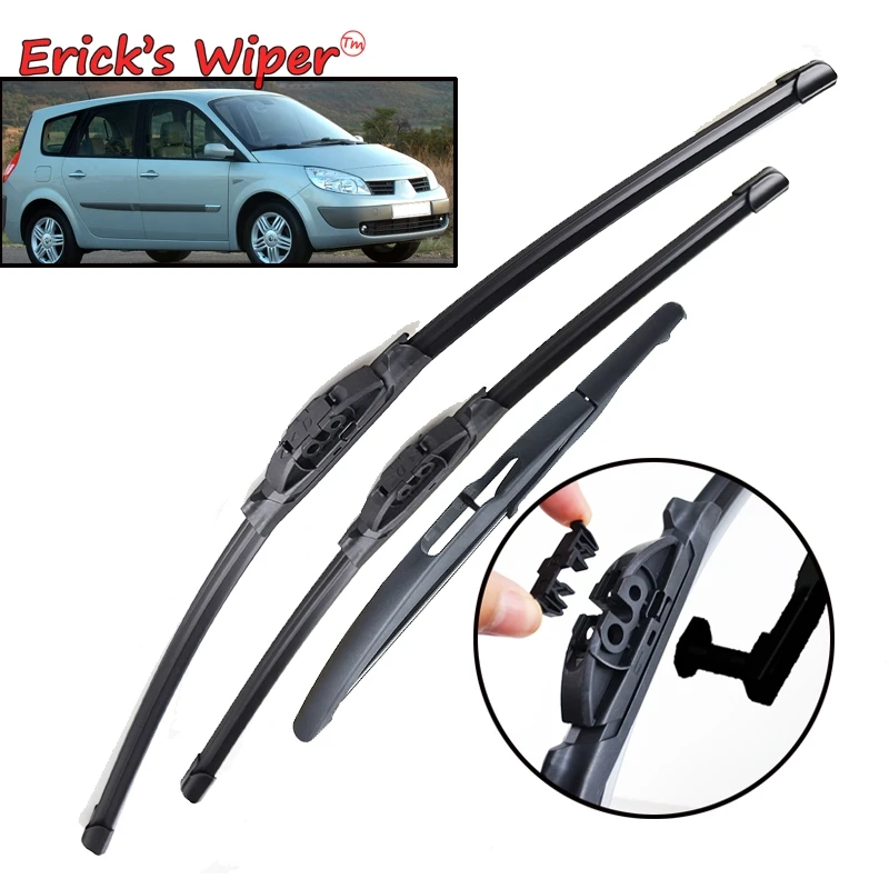 Erick's Wiper Front & Rear Wiper Blades For Renault Scenic 2 / Grand Scenic 2 2003 - 2004 Windshield Windscreen Window 26