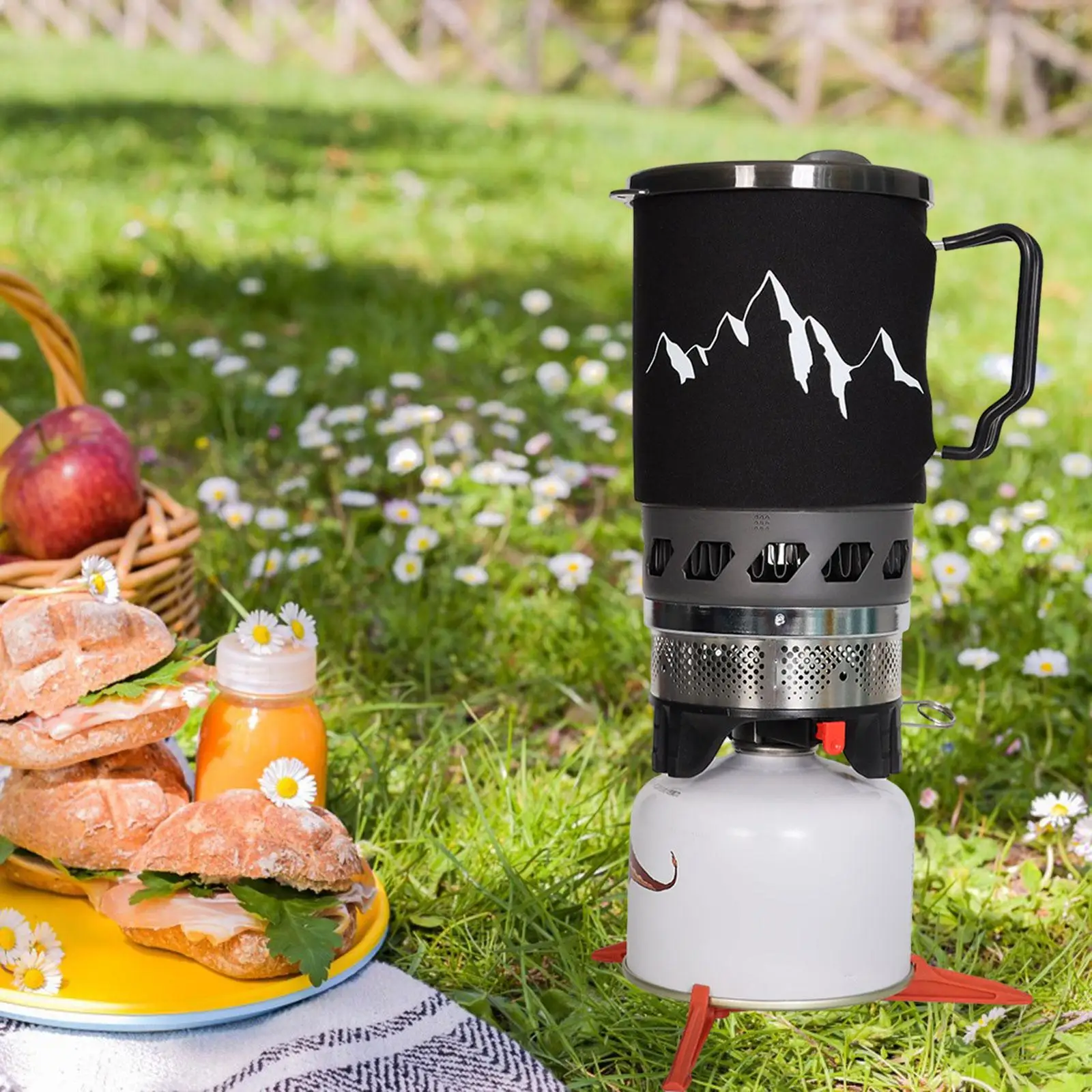 

Camping Gas Stove with Storage Bag Backpacking Stove for BBQ Garden Cooking