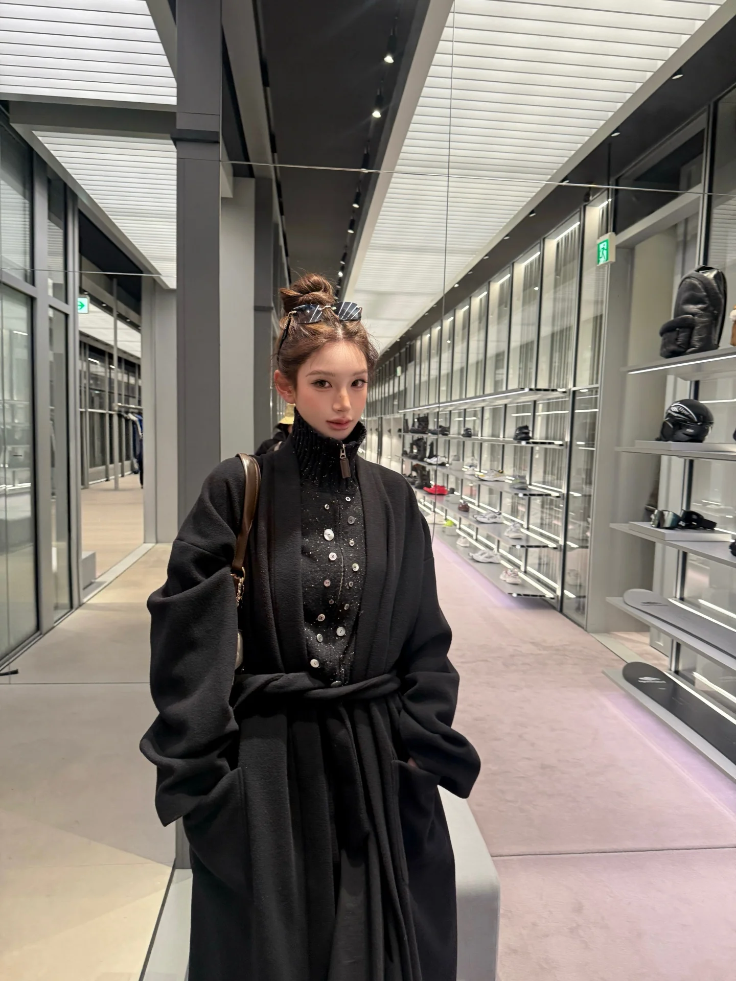 

Yangzifan Heavyweight Wool Knit Sweater Women's Autumn Winter Floral Shantung Mixed High Neck Knitted Innerwear Top