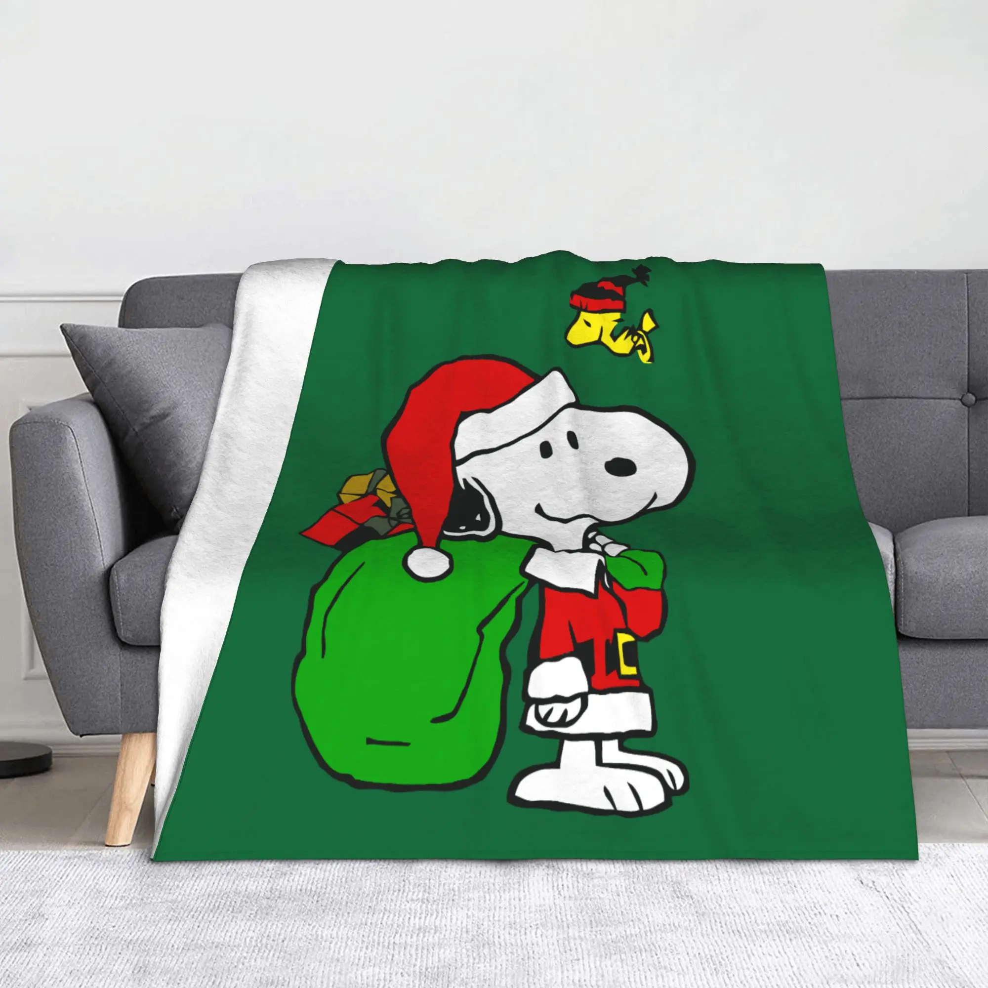 

Рождественские одеяла с арахисом Snoopy Woodstock, фланелевые текстильные декорации, дышащие пледы для дивана, спальни, ковер, кусок