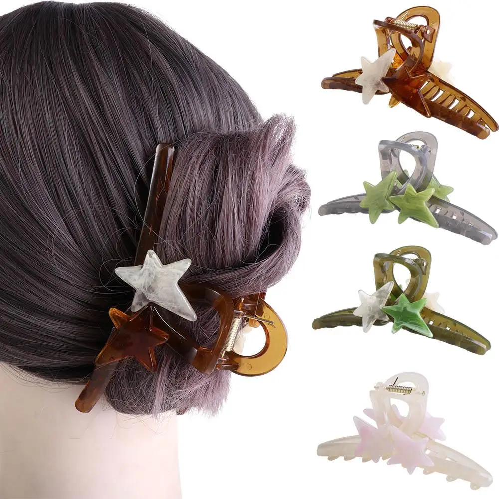 

Star Large Hair Clip Female Summer Simple Elegant Cute Shark Clip Hair Claw Ornament Headwear Hair Accessories