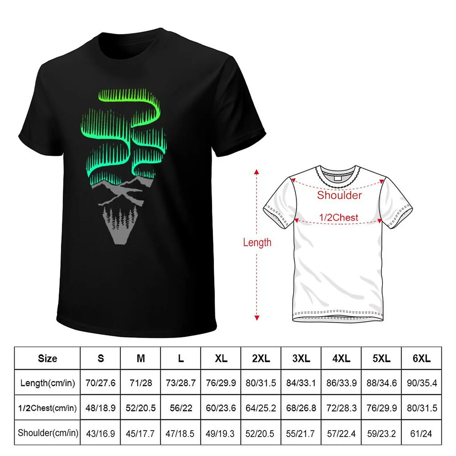 Aurora Borealis T-Shirt Plus Size Non-Shrink T-Shirt