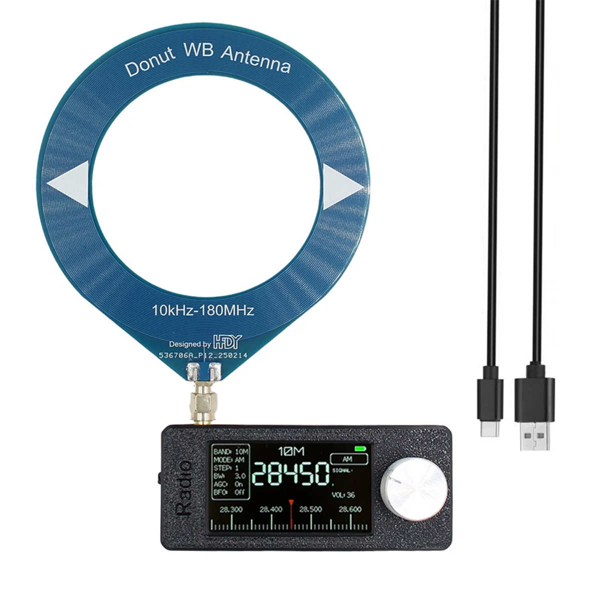 

ASJQ-SI4732 Radio 0.5-108mhz LSB USB AM FM Pocket Mini Radio 1.9inch IPS Screen All Band Radio Receiver with Ring Antenna C