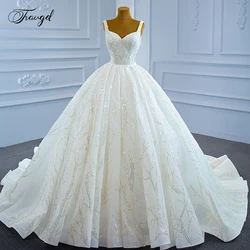Customized Ball Gown Vintage Wedding Dresses Sweetheart Sleeveless Vestido De Novia Lace Sequined Vintage Shiny Robe De Mariee