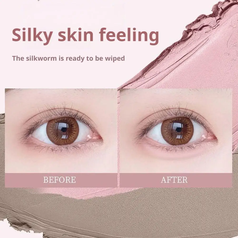 2 in1 アイライナー マット ハイライト シャドウ ペンシル ヌード ベージュ ブラウン ブライトニング アイライナー ペンシル ライイング シルクワーム ペン メイクアップ