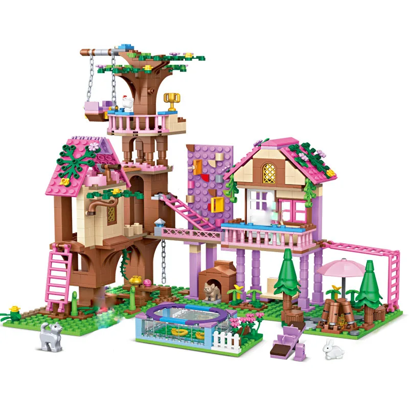 Originality City Streetscape DIY Treehouse Adventure Building Block MOC Amusement Park Forest House Brick Children Toy Gifts