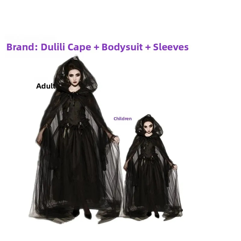 

Новинка 2025 года, костюм невесты-призрака для родителей и детей на Хэллоуин, одежда для выступлений на сцене, дьявола, женская этническая одежда