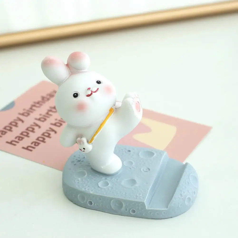 

Phone Mount Cute Cartoon Design Resin Lovely Rabbit Desk Phone Holder Mobile Phone Accessories