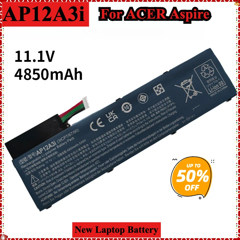 AP12A3i laptop battery factory price 14.1V 4850mAh for ACER Aspire M3 M5 M3-481TG M3-581TG M5-481TG Batteries