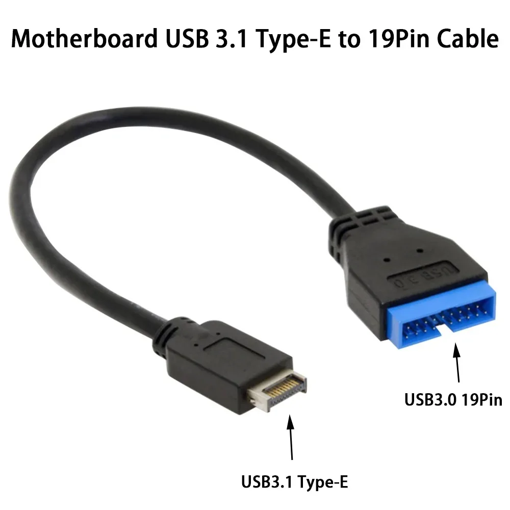 30cm Motherboard Front Panel USB3.1 Type-E to USB3.0 19/20Pin Header Adapter Cable Internal Connector Wire for Asus Desktop
