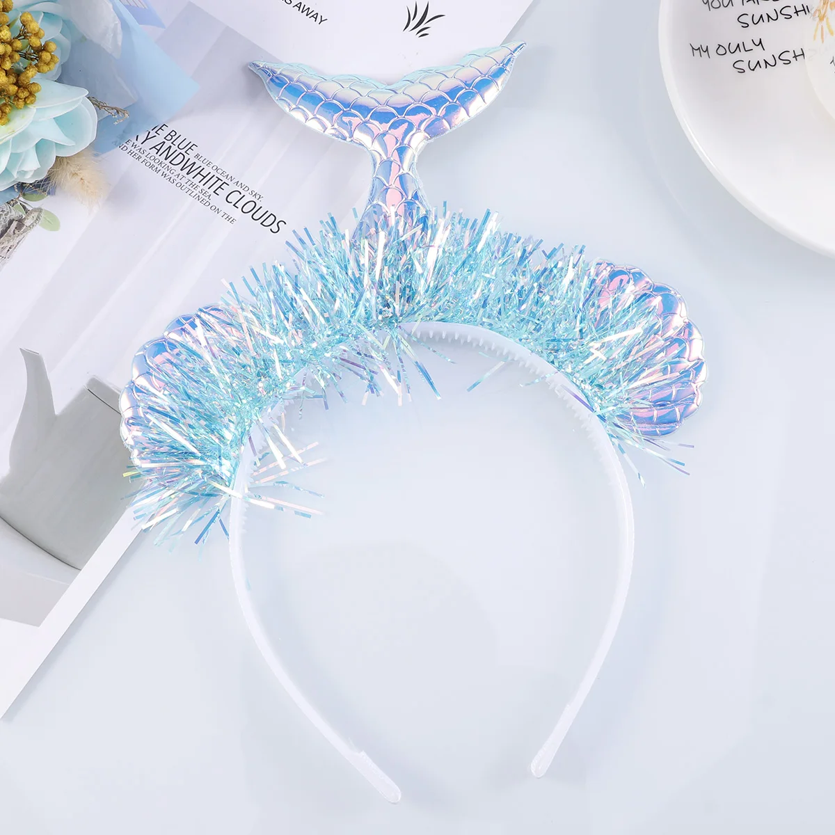 

Mermaid Headb Hair Hoop Blue Headb Bridal Hairb Costume Child DIY Hair Accessories for Girls Festivals Parties
