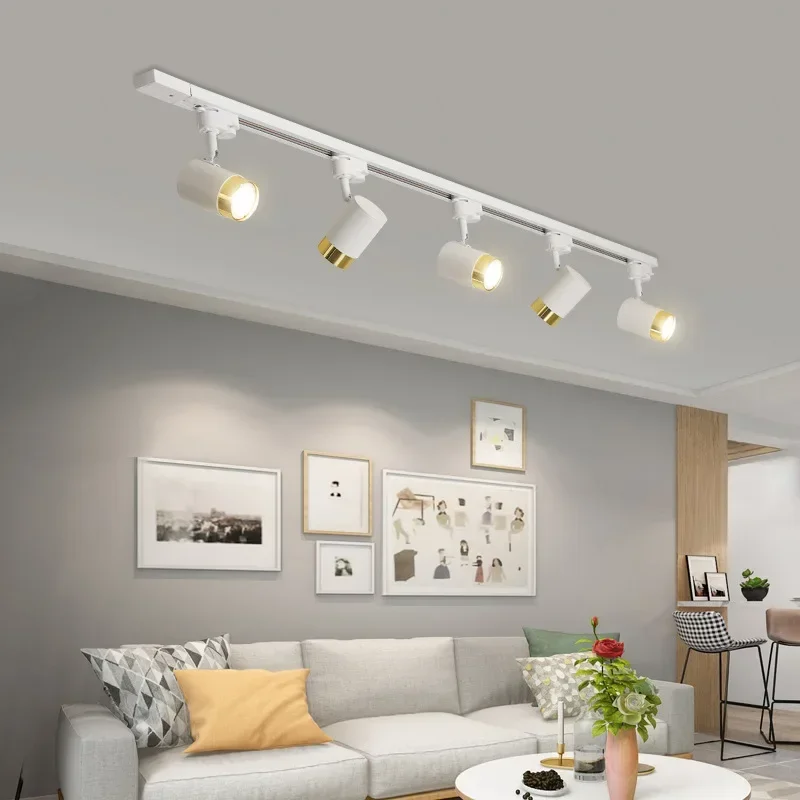 Full Set Led Track Light Fixture Rail 110-220V COB Ceiling Track Lamp Spot Lighting For Clothing Shop Living Room Ceiling Lights