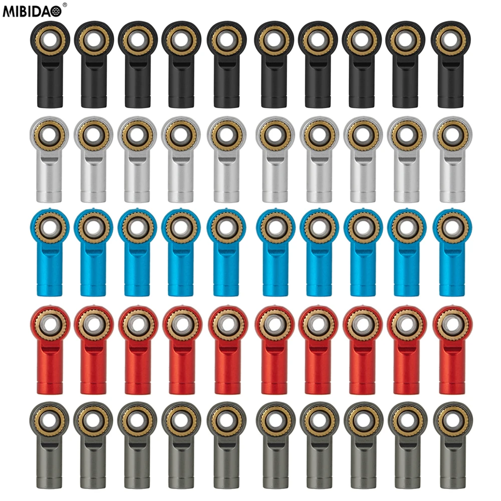 MIBIDAO 10Pcs Metal M3 Ball End CCW Thread Ball Head Links Rod End Ball Joint Connector For RC Toy Car Boat Airplane DIY Parts