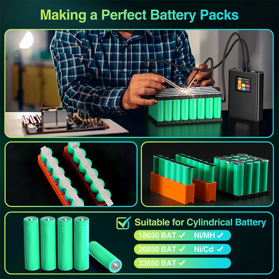 Digital Display Spot Welder 0.1-0.25MM Nickel Welding Handheld Machine Digital 5000mAh Battery Portable Kit 30 Gear Adjust