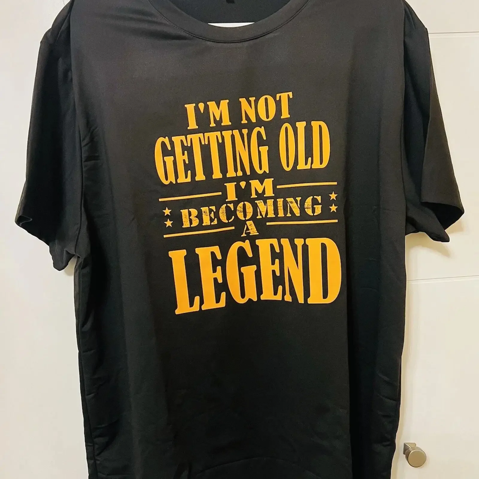 T-shirt noir drôle et original « I'm Not Old Becoming A Legend », taille XL, style vintage délavé, mode homme, streetwear décontracté