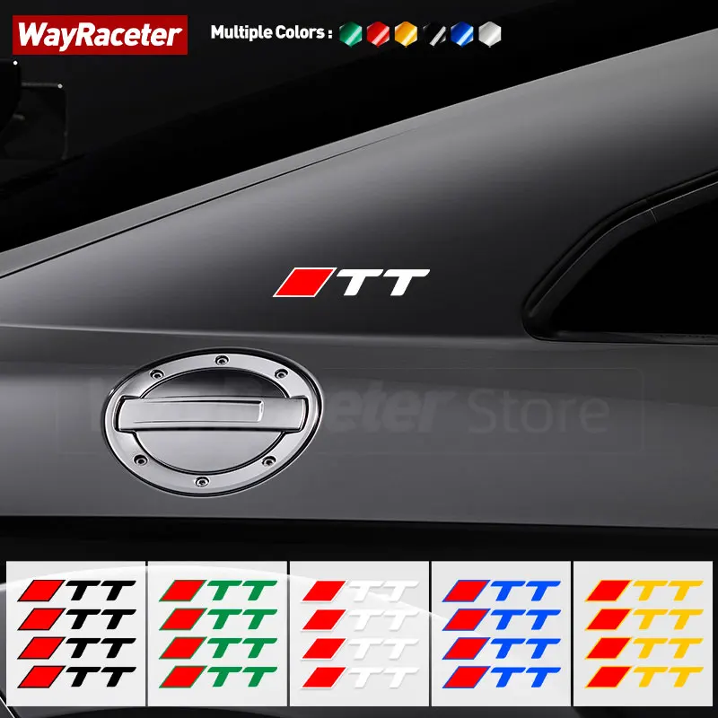 4 Pcs Reflective Vinyl Side Fender Window Sticker Trunk Bumper Body Creative Decal For Audi TT TTS MK1 MK2 MK3 8N 8J 8S Coupe