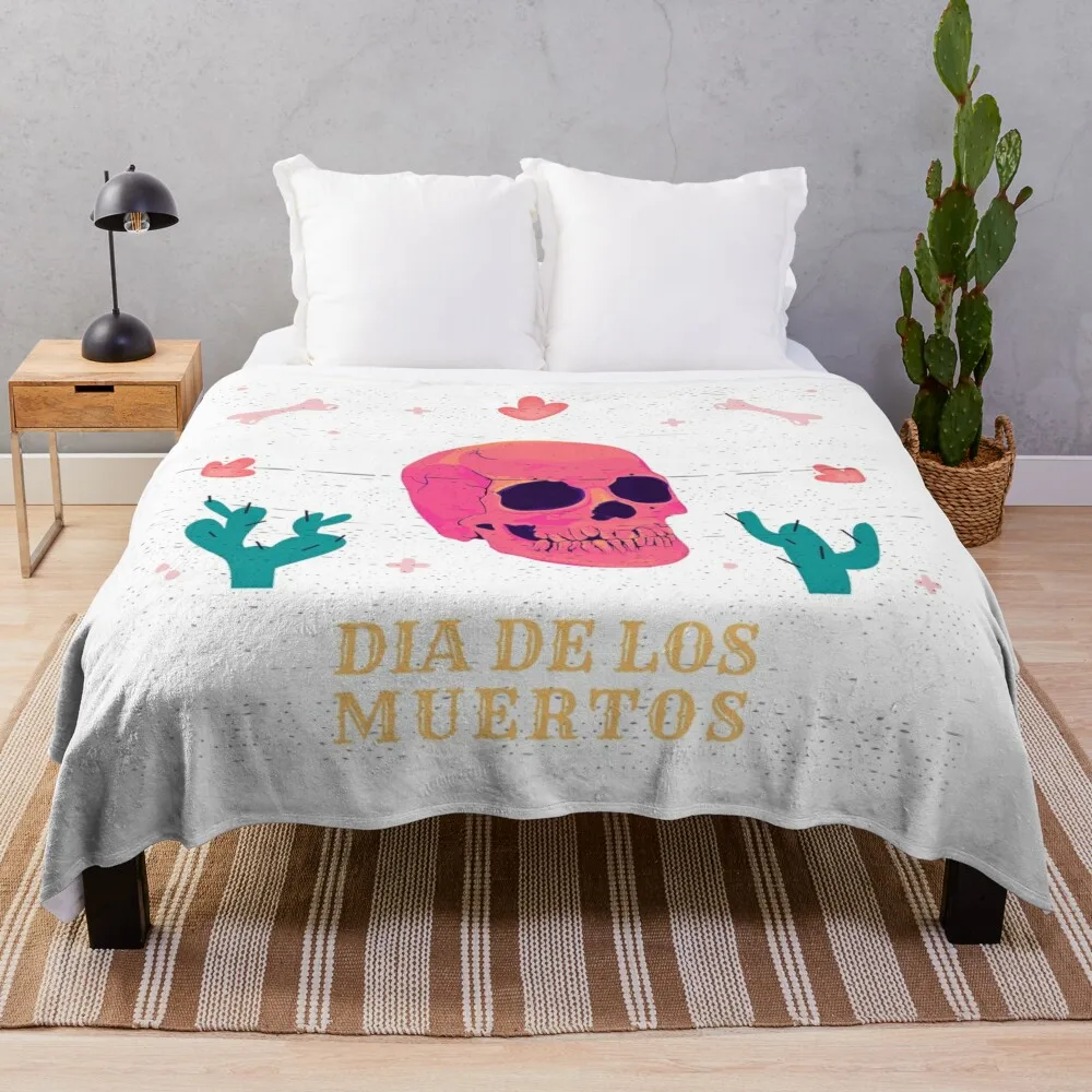 Sugar Skull Splendor: Dia de los Muertos Classic t-shirt Throw Blanket Camping Beautifuls Bed Fashionable Blankets