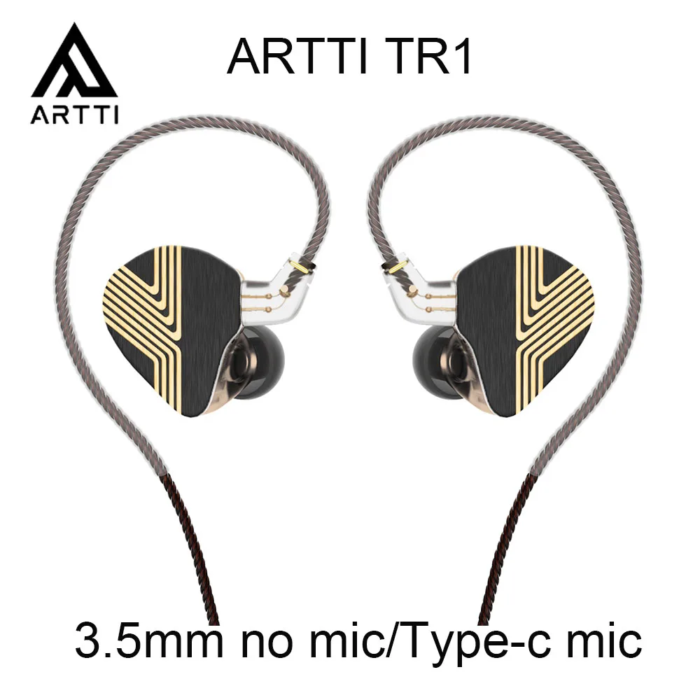 

ARTTI TR1&R3 HiFi In-Ear Earphones 1DD+1BA Wired IEMs 10mm Beryllium-plated Monitor Earphone 3.5mm/type c Mic Detachable Cable