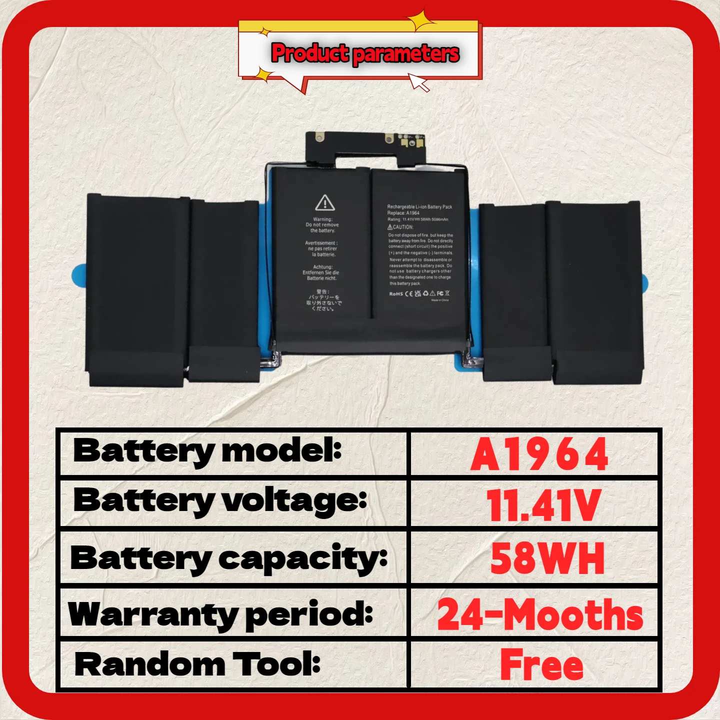Wholesale And Retail❗❗❗ A1964 Battery For Apple MacBook Pro A1989 13