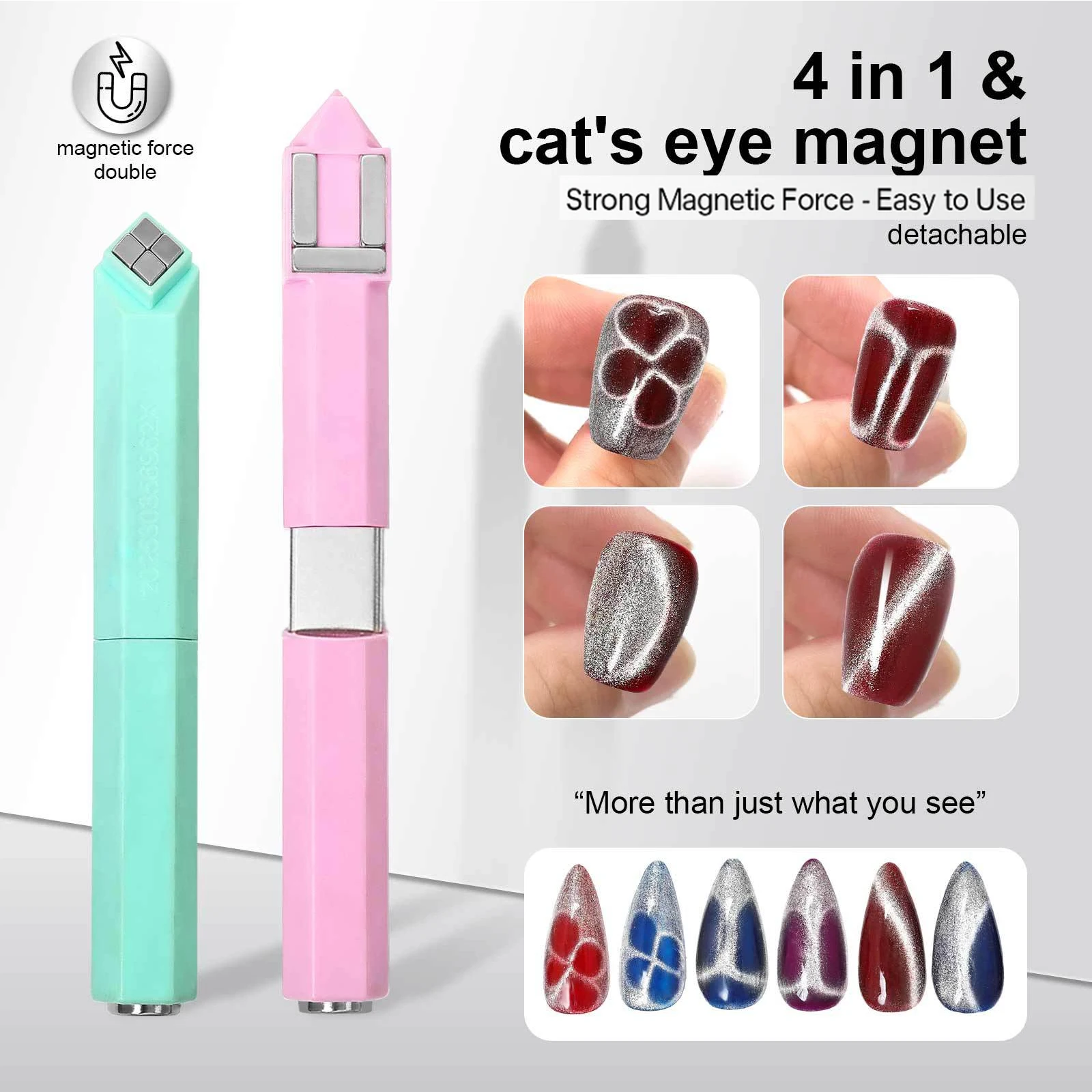 Outil magnétique multifonction 4 en 1 pour Nail Art, bâton magnétique 3D à quatre feuilles pour vernis Gel œil de chat, pour Salon de manucure, bricolage