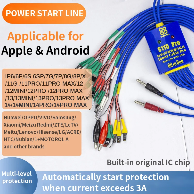 

Универсальный Интеллектуальный кабель питания OSS W103 W112 S115 S116 для ремонта аккумуляторов Android IPhone, кабель питания