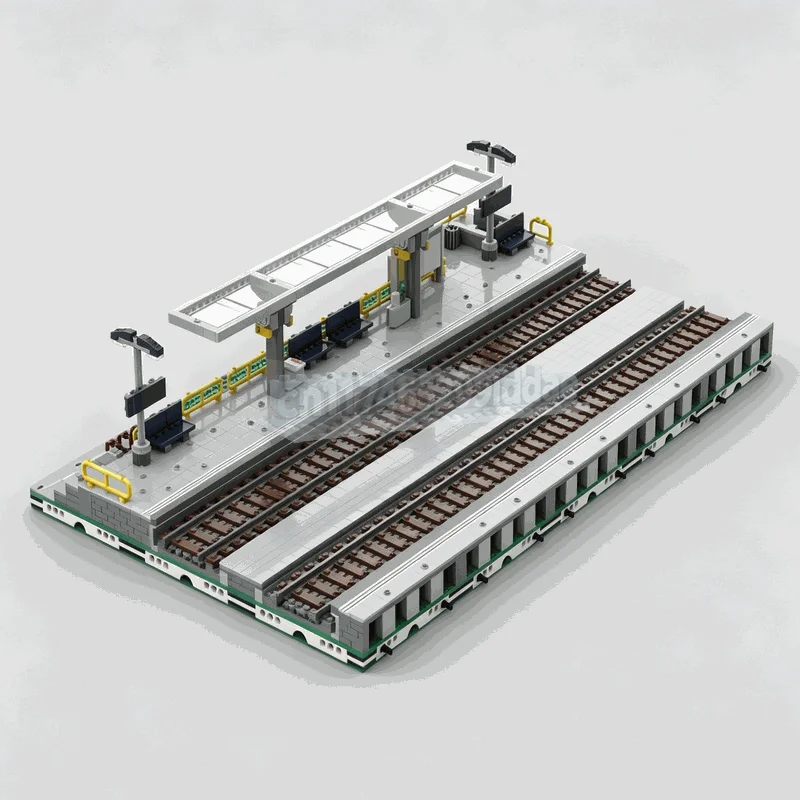 2886PCS MOC City Railway Train Station Platform Track Scene Building Blocks DIY Creative Assembly Architecture Toy Popular Gift