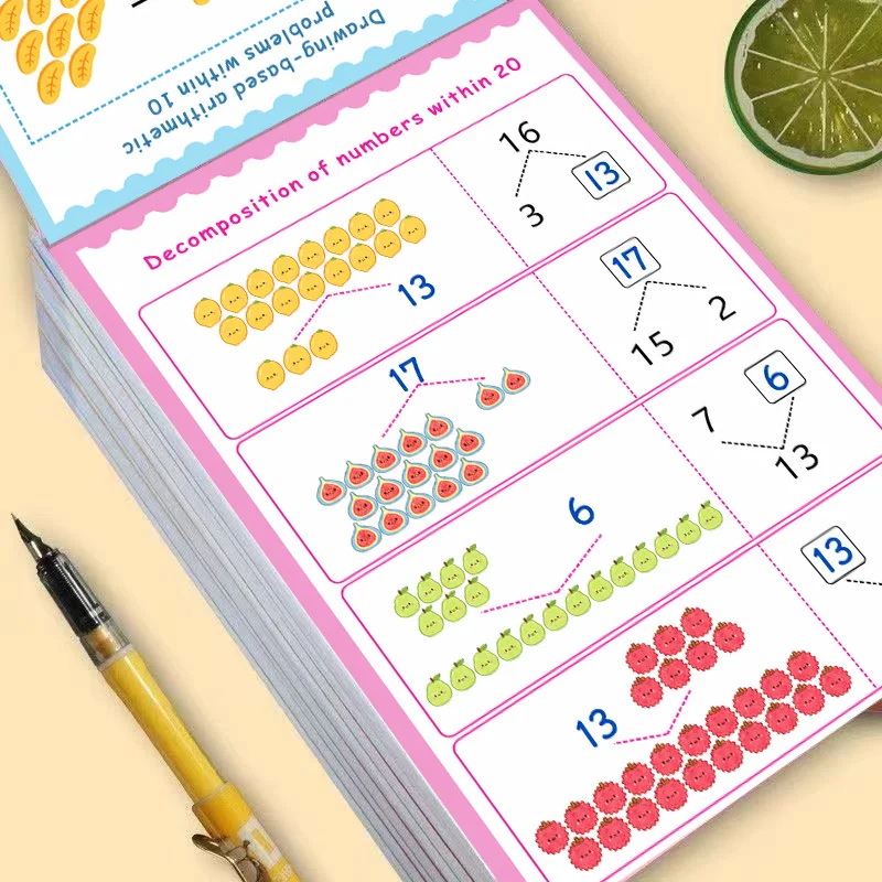 Cahier d'exercices de mathématiques de la maternelle au CP : 64+ pages d'additions et de soustractions jusqu'à 20 – Problèmes amusants illustrés
