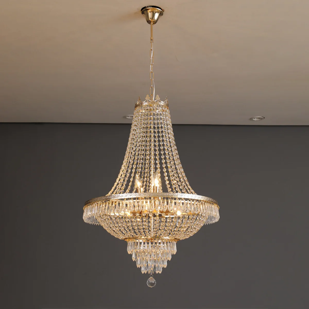 

Living room high-end American simple Morocco crown crystal chandelier villa wedding chandelier