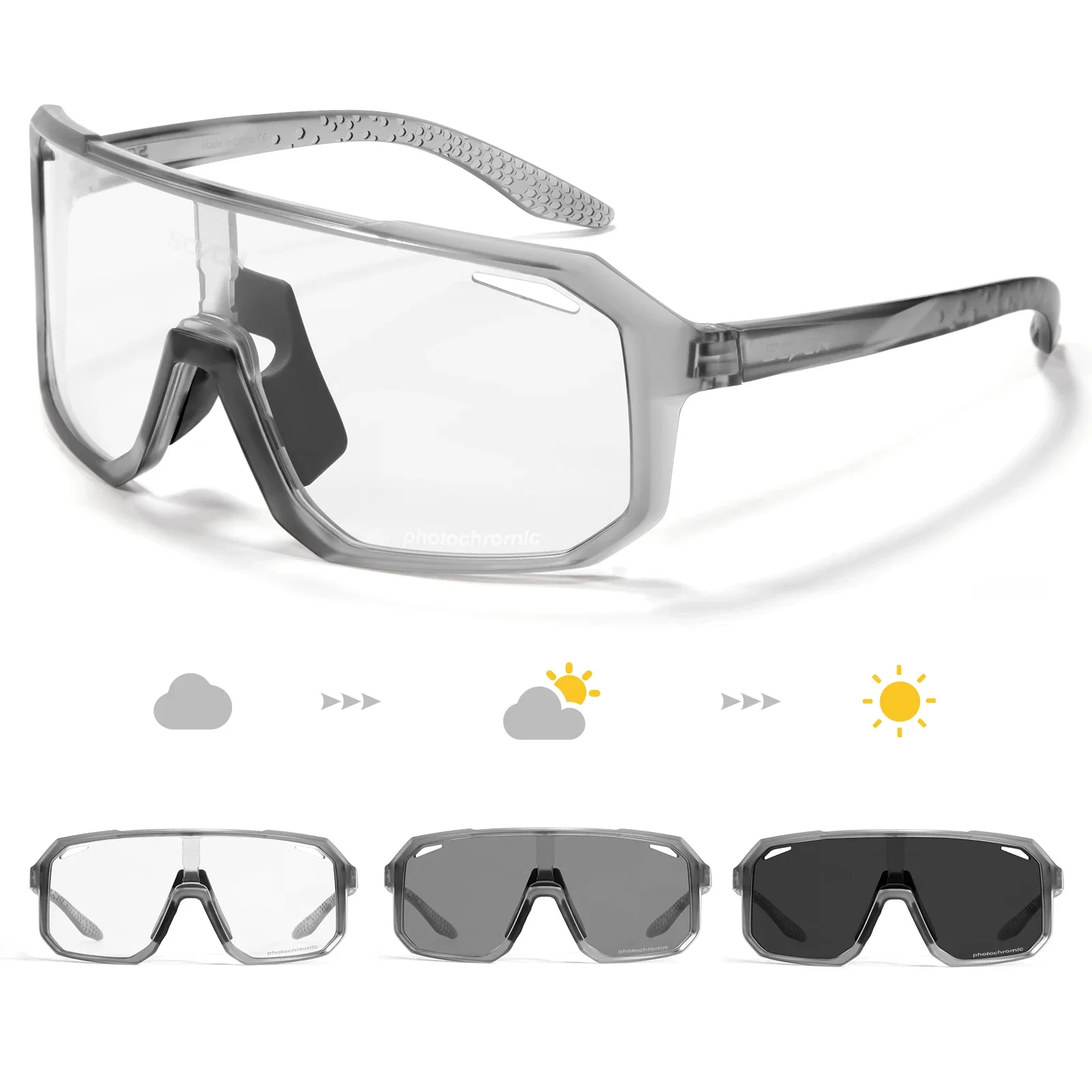 Scvcn Neue männer UV400 Photochrome Radfahren Sonnenbrille Frauen Sport Lauf Brillen für Männer Gläser Rennrad Fahrrad Brille