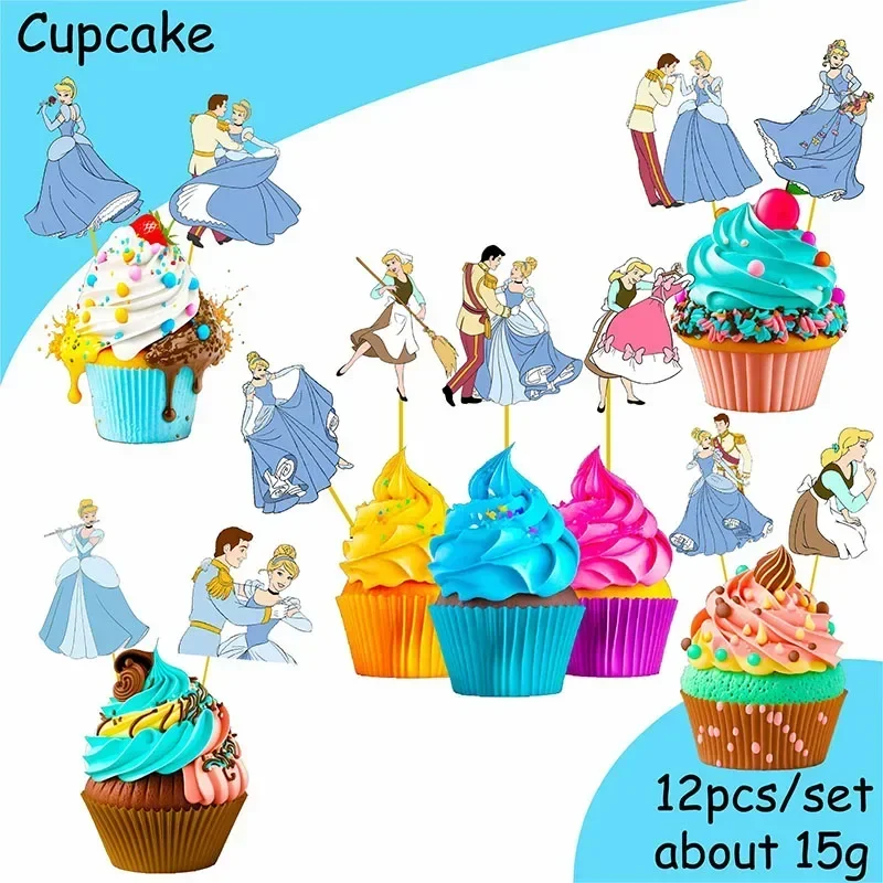 Cinderella Fairytale Birthday Party Supplies Tableware  Plate Cup Topper Kid Baby Girls Birthday Party Decoration Baby Shower