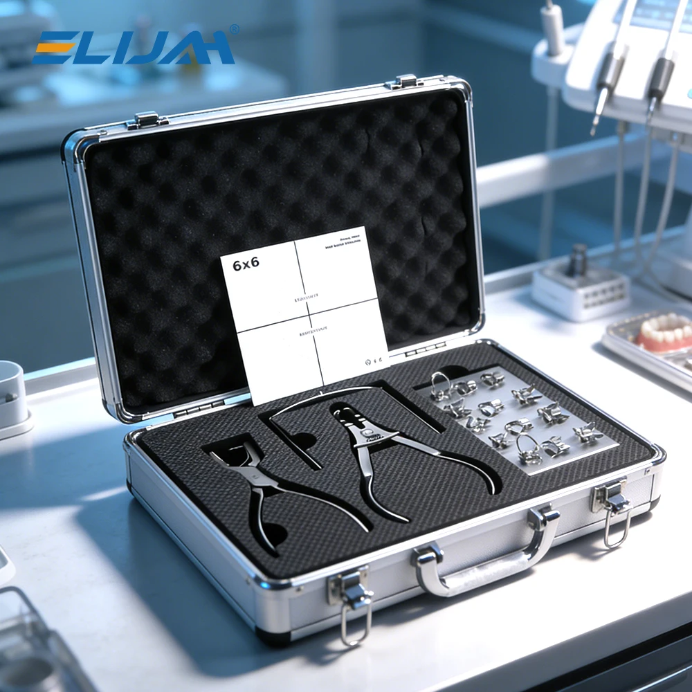Dental Rubber Dam Puncher Set Two Types of Forceps Adjustable Multi-Size Puncher Professional Dental Clinic Rubber Dam Kit