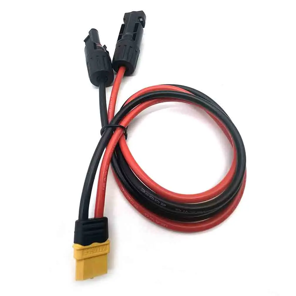 12AWG Solar Charge Cable XT60 Female Adapter to Solar Panel Connector Extension Wire For Portable Power Station Solar Generator