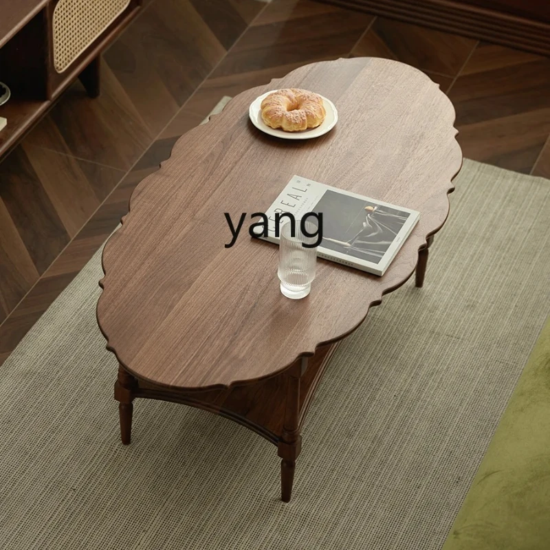 

CX Solid Wood round Coffee Table Living Room Home Small Apartment Retro Small Table Modern Minimalist Tea Table