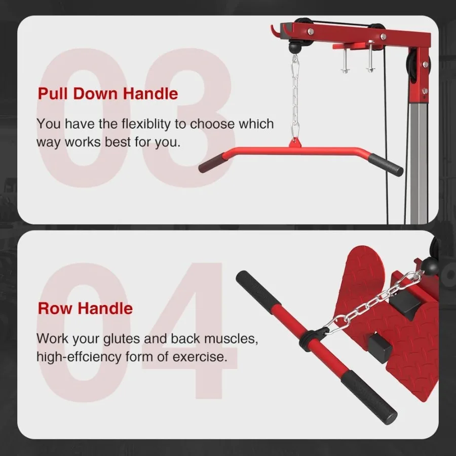 LAT Pull Down Attachment for 3x3 Power Cage 2000lbs Multi-Function Power Rack Commercial Squat Rack for Home Gym Free Weight wi