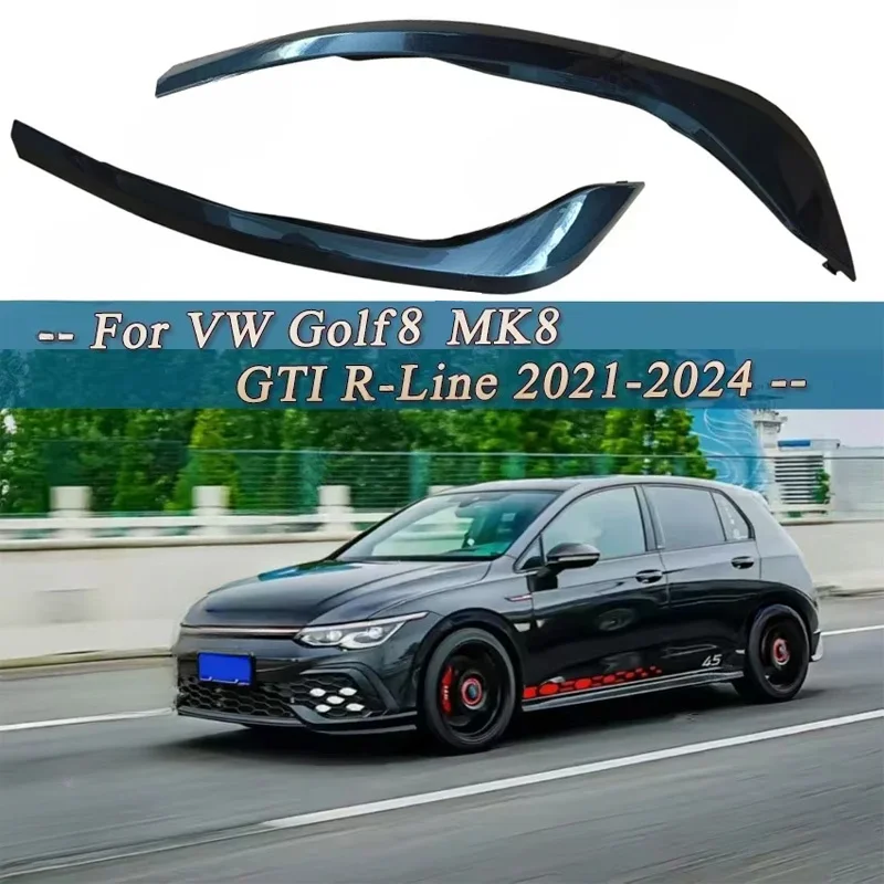 

Front Bumper Fog Lamp Flags Spoiler Knife Fog Lamp Orotective Cover Body Kits For VW Golf 8 GTI MK8 R-LINE 2021-2024
