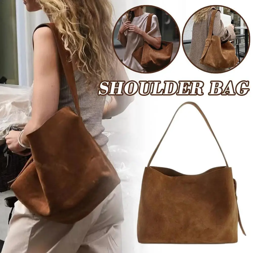 

Retro Bag Brown Large Capacity Shoulder Bag, Underarm Bag, Crossbody Bag Fashion and Leisure Daily Commuter Women's Bag