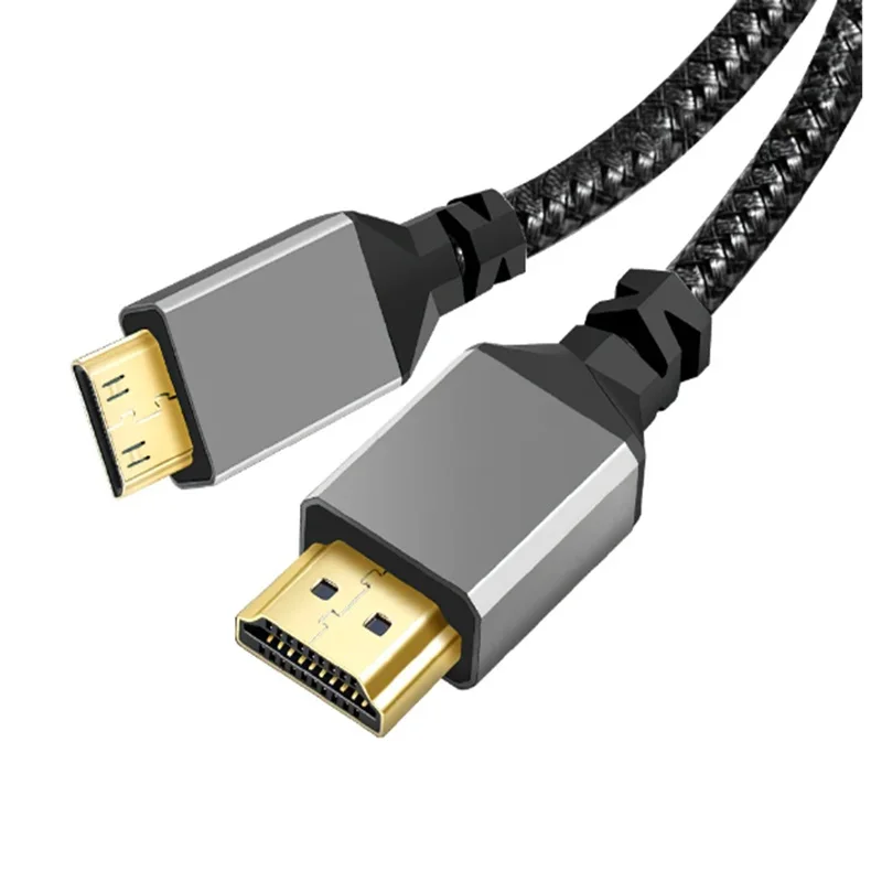 1M 2M 3M 5M 10M Nylon HDMI2.0 MINI HDMI To HDMI Cable MINIHDMI Male A Male 4K 60HZ HD 1080P Adapter Converter Wire TV Camera