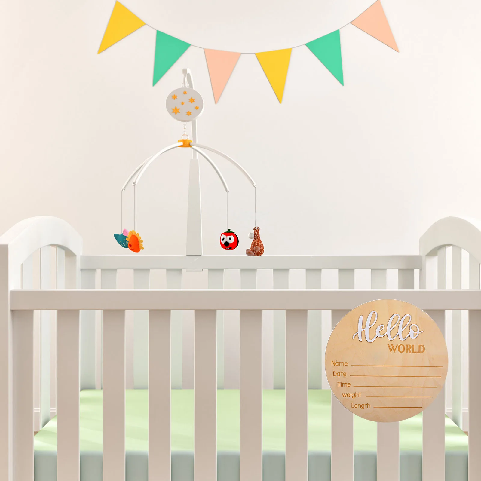 

Baby Name Sign for Birth Announcement Newborn Photo Prop Wood Infant Round Sign Hospital Baby Shower Gift